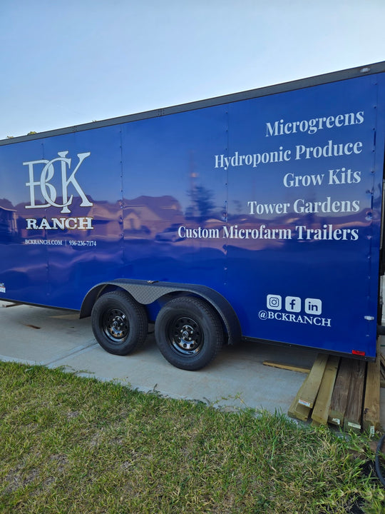 BCK Ranch custom enclosed trailer, side view
